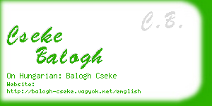 cseke balogh business card